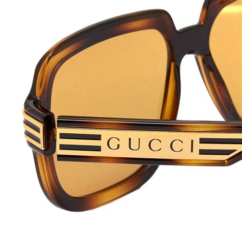 gucci havana 55mm sunglasses|Gucci brown havana oversized sunglasses.